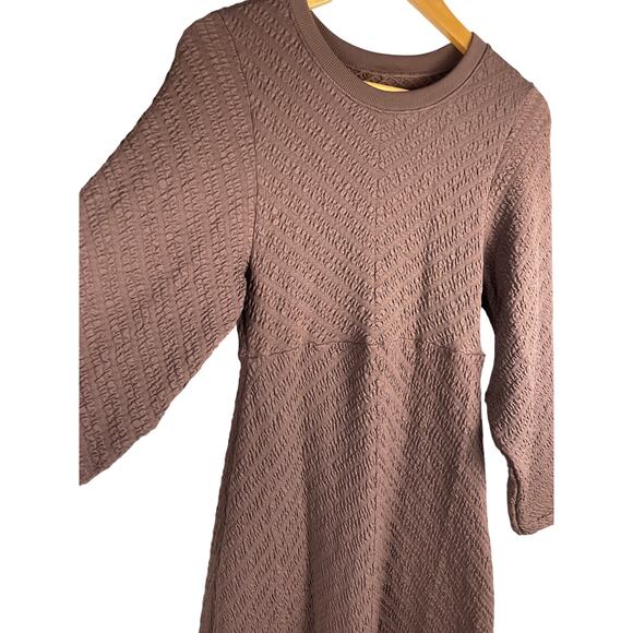 Free People Gabby Boho Textured Seamless Midi Dress in Coconut Shell Size Medium - Picture 10 of 11